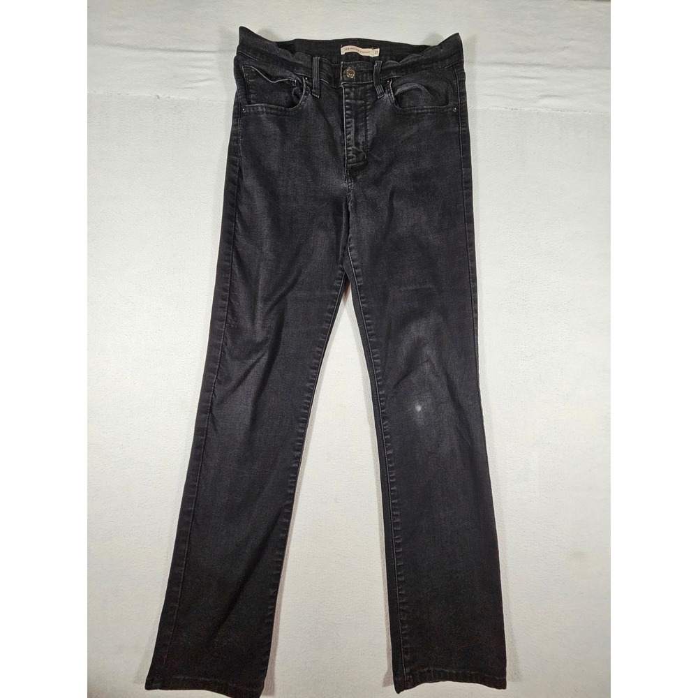 Levis 724 High Rise‎ Straight Jeans Black Denim Womens 31x30 18883-0016
